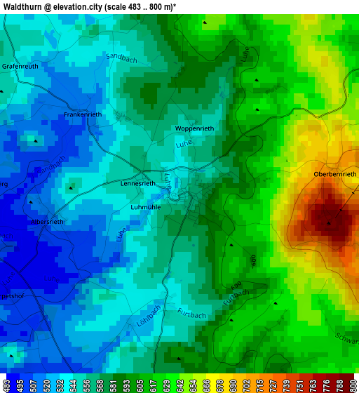 Waldthurn elevation map