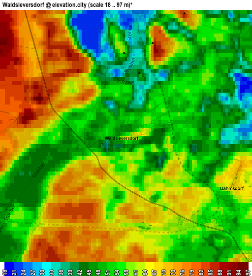 Waldsieversdorf elevation map