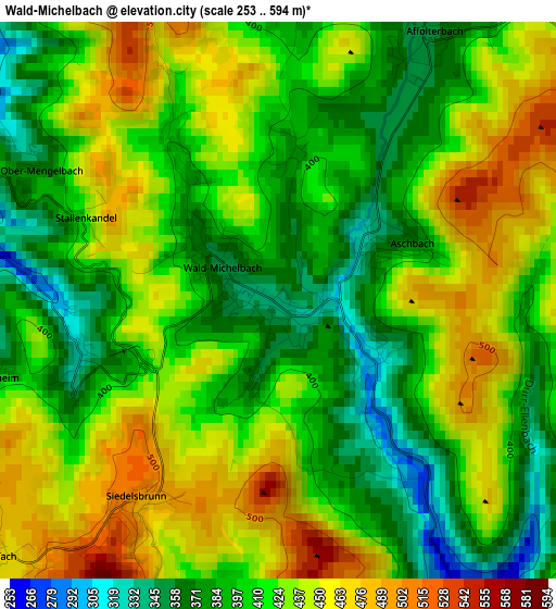 Wald-Michelbach elevation map