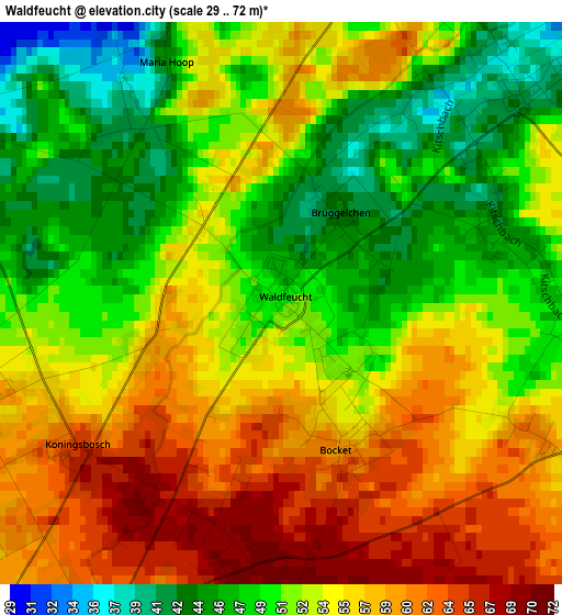 Waldfeucht elevation map