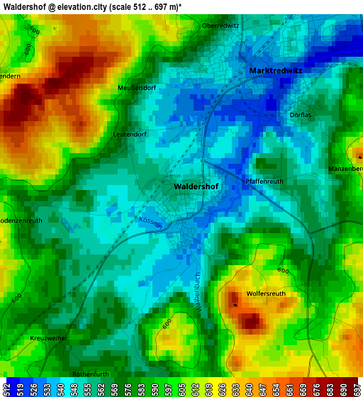 Waldershof elevation map