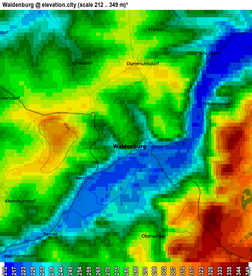 Waldenburg elevation map