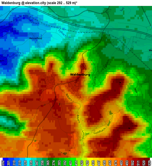 Waldenburg elevation map