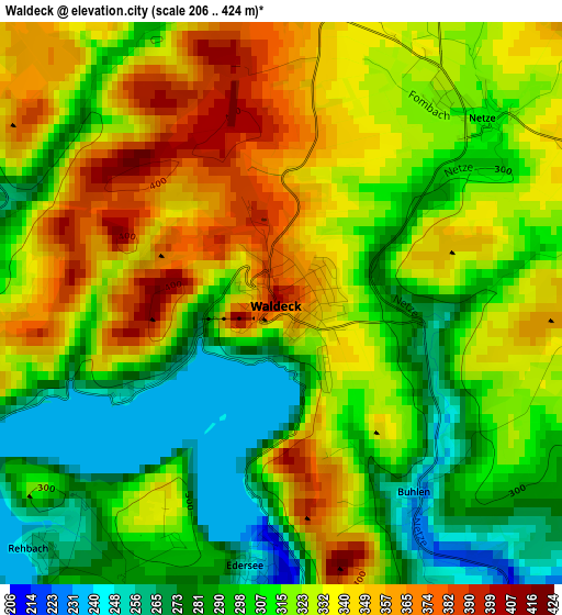 Waldeck elevation map