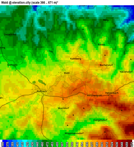 Wald elevation map