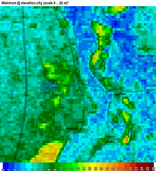 Walchum elevation map