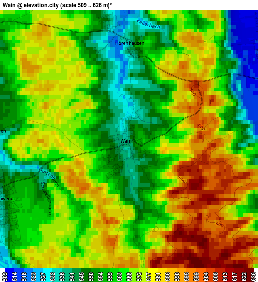 Wain elevation map