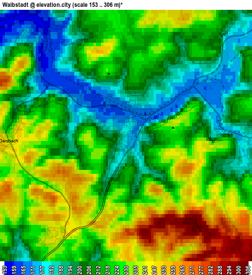 Waibstadt elevation map