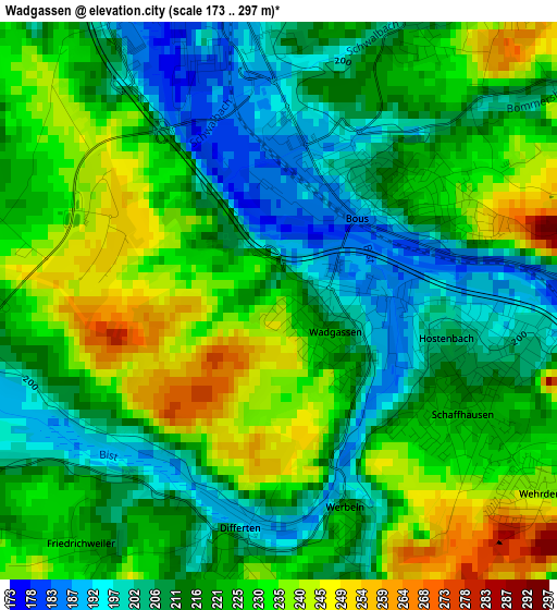 Wadgassen elevation map