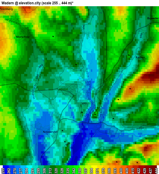 Wadern elevation map