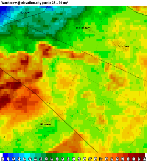 Wackerow elevation map