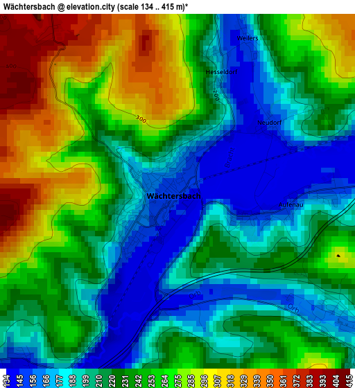 Wächtersbach elevation map