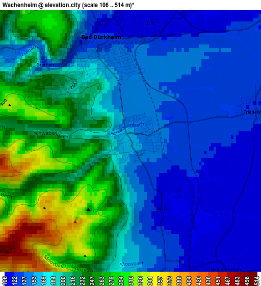 Wachenheim elevation map