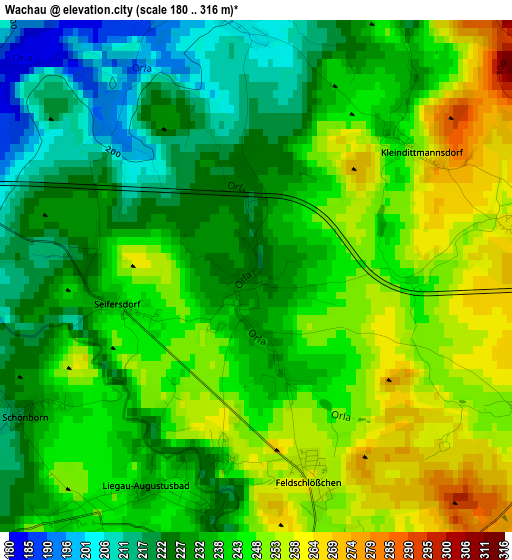 Wachau elevation map