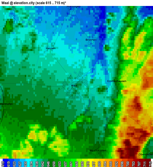 Waal elevation map