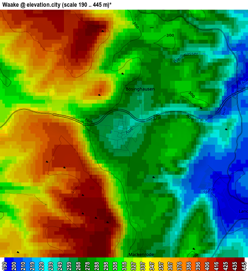 Waake elevation map