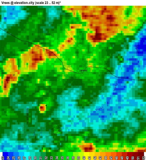 Vrees elevation map