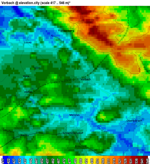 Vorbach elevation map