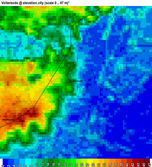 Vollersode elevation map