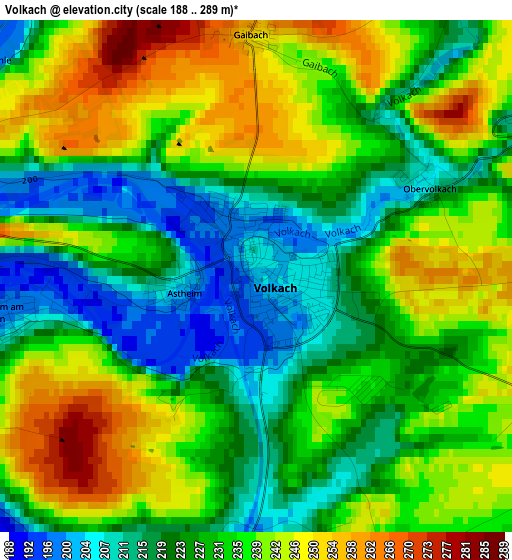 Volkach elevation map