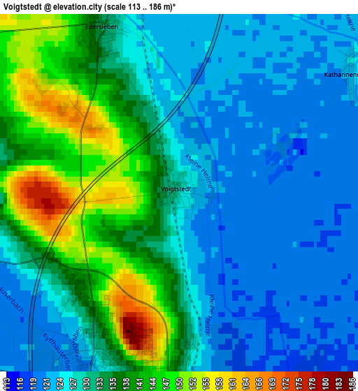 Voigtstedt elevation map