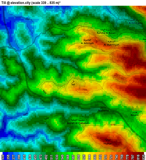 Till elevation map