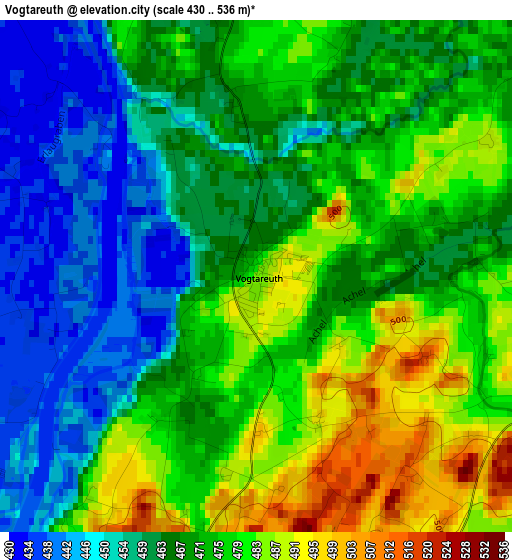 Vogtareuth elevation map