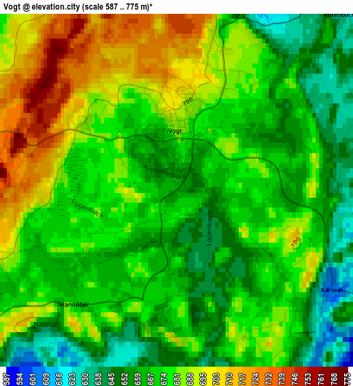 Vogt elevation map