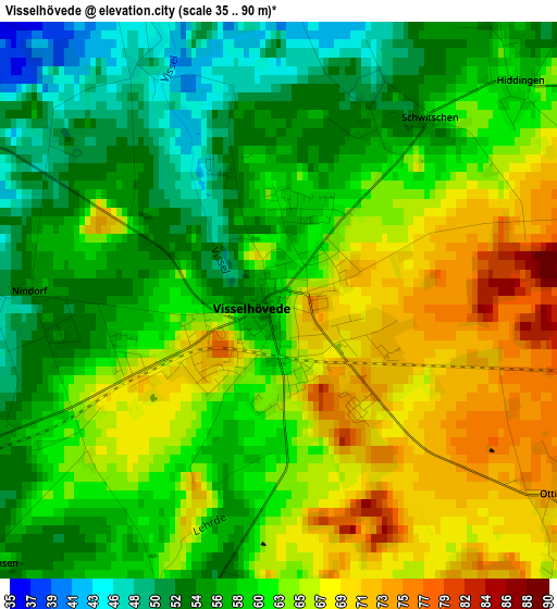 Visselhövede elevation map