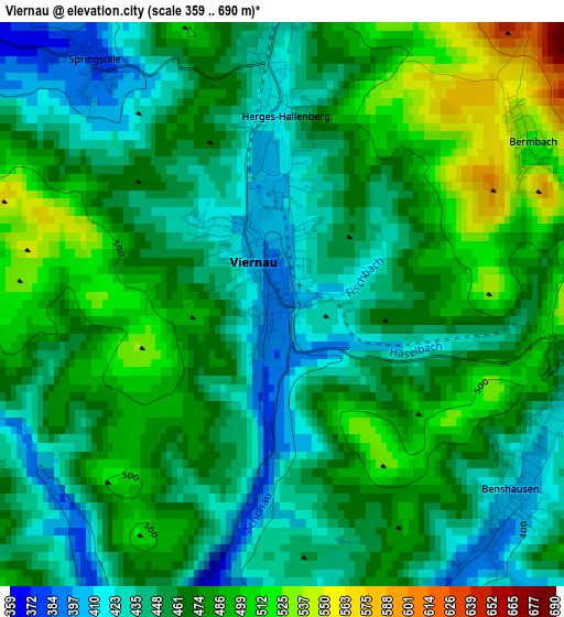 Viernau elevation map