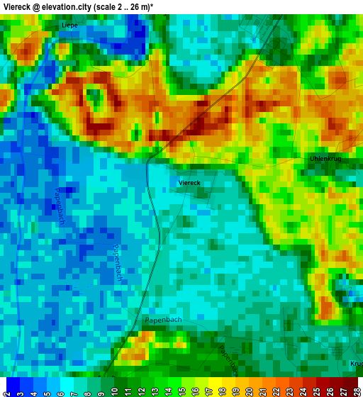 Viereck elevation map