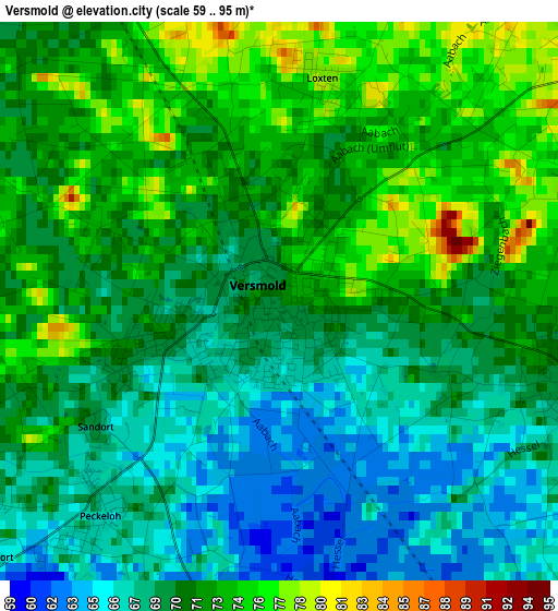 Versmold elevation map