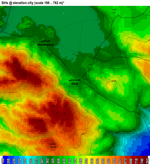 Sīrīs elevation map