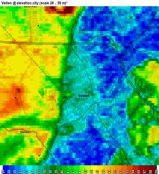 Velten elevation map