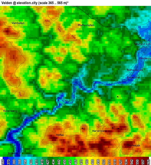 Velden elevation map