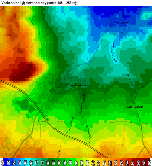 Veckenstedt elevation map