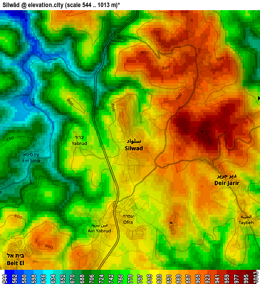 Silwād elevation map
