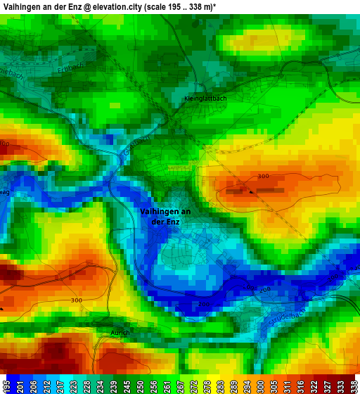 Vaihingen an der Enz elevation map