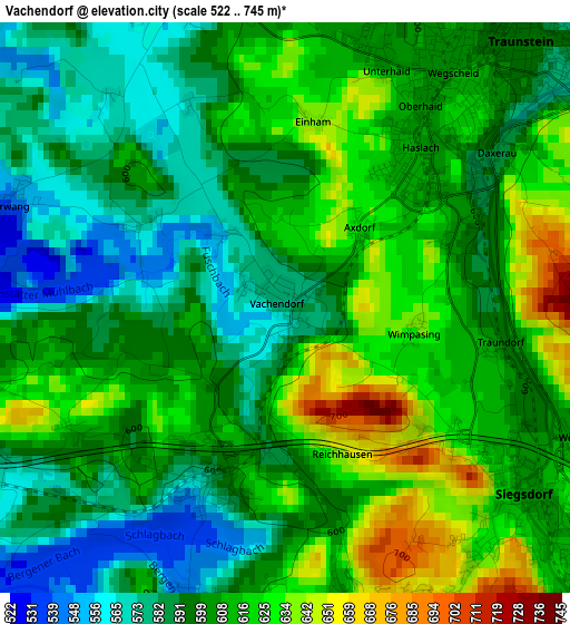 Vachendorf elevation map