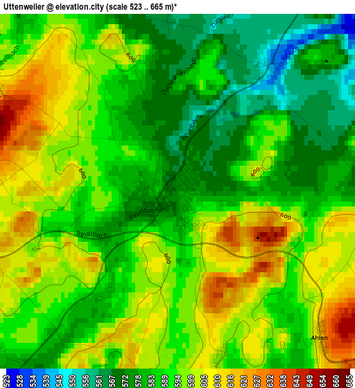 Uttenweiler elevation map