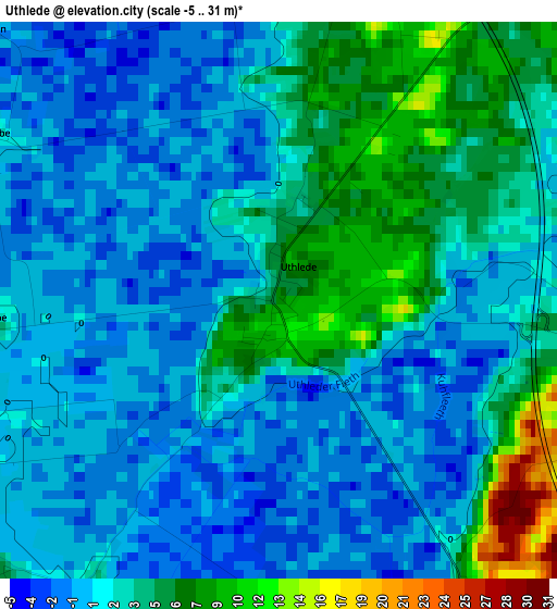 Uthlede elevation map