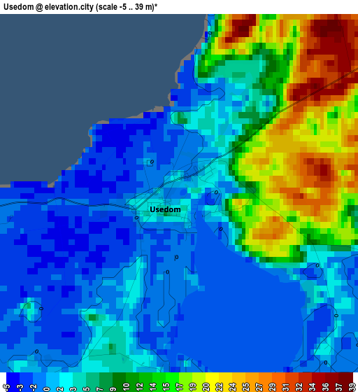 Usedom elevation map