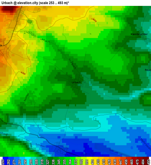 Urbach elevation map