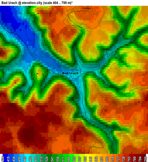 Bad Urach elevation map