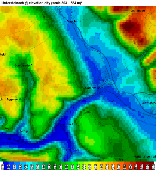 Untersteinach elevation map