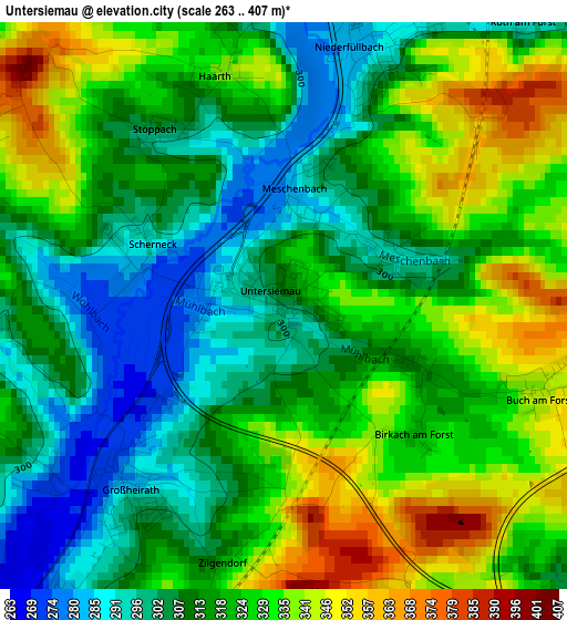 Untersiemau elevation map