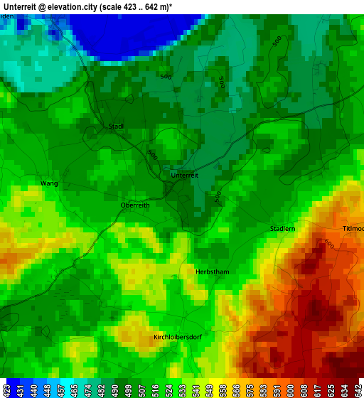 Unterreit elevation map