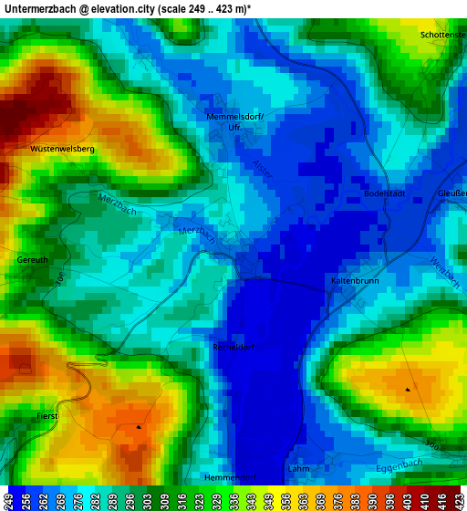 Untermerzbach elevation map