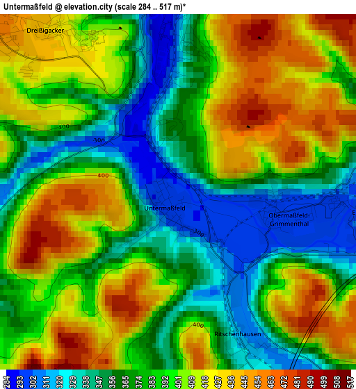 Untermaßfeld elevation map