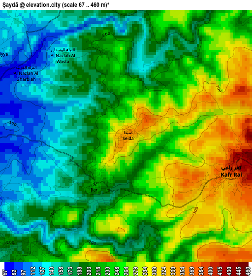 Şaydā elevation map